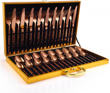 Set tacamuri din inox 36 piese TRENDY and rsquo S luxury edition rose 