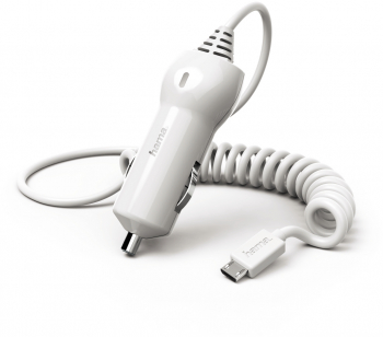 Incarcator Auto Hama Micro USB 12 V / 2.4A Alb 