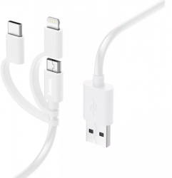 Cablu Micro USB 3in1 Hama cu Adaptor la USB-C Lightning 1.0