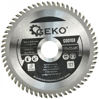 Disc taiere pentru lemn 125 x 22 x 60 mm Geko G00108 