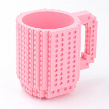 Cana interactiva Model lego Copii si adulti Roz 350ml Plastic