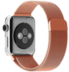 Curea iUni compatibila cu Apple Watch 1/2/3/4/5/6/7 44mm Milanese Loop Otel Inoxidabil Rose Gold 