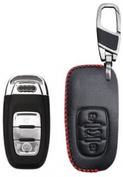 Husa piele ecologica cu fanta pentru cheia Audi A3 A4 A5 A6 A7 A8 Q3 Q5 Q7 TT 