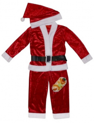 Costum Mos Craciun de catifea pentru copii 3-6 luni - jucarie tip Squishy cadou