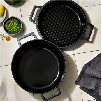 Set 2 oale pentru copt/gratar Boretti SOLIDOCASG26 material triplustratificat fonta rezistente compatibile cu toate sursele de caldura