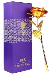 Trandafir suflat cu aur de 24K - Auriu 