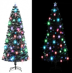 Brad de Craciun artificial cu suport/LED 240 cm fibra optica 