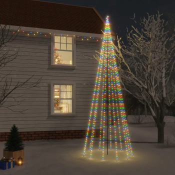 vidaXL Brad de Craciun 732 LED-uri colorate cu tarus 500 cm 