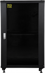 Rack DataLink 18U 600x800 mm montare pe podea usa sticla neasamblat negru 