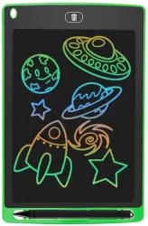 Tableta grafica de desenat pentru copii color de 10 inch diagonala cu buton de stergere si creion - Verde 