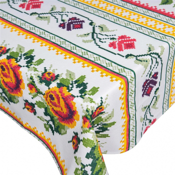 Fata de masa pentru 12 persoane Montana bumbac 100 250x150cm multicolor 