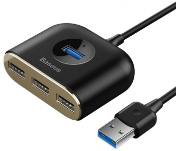 Adaptor USB Baseus Square round 4 in 1 USB HUB Adapter USB3.0 la USB3.01+USB2.03 1m Black CAHUB-AY01 