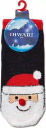 Sosete scurte haioase model Mos Craciun cu pompon DiWaRi 446 - Negru 27-29 42-45 