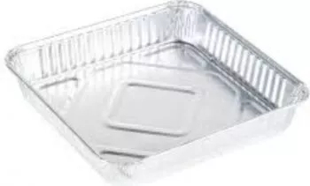 Set de 3 Caserole cu Capac din Aluminiu 222x173x45 mm 4 Portii Dreptunghiulare Caserola Aluminiu de Unica Folosinta 