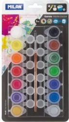 Acuarele cu Pensula MILAN Model Guasa 14 Culori 5 ml Culori Pictura Acuarele Scoala Acuarele Pictura Paleta de Acuarele 