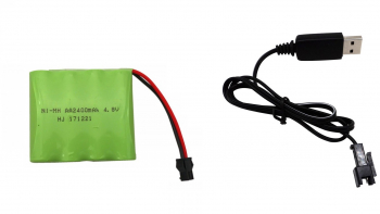 Acumulator 2400 mah 4.8V si cablu usb pentru incarcare 