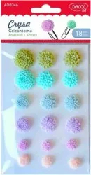 Crizanteme Autoadezive DACO Dimensiuni Variabile 18 Buc/Set Multicolor 