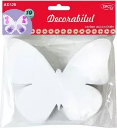 Forme Carton Autoadeziv DACO 10 Buc/Set Model Fluture Dimensiuni 13.7x11.5 cm Culoare Alba Accesorii Craft 