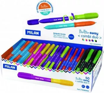 Pixuri Milan Sway Combi Varf 1 mm 50 Buc/Set Scriere Bicolora Corp Plastic Multicolor 