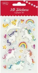 Abtibilduri DACO Lipeste 3D Model Unicorni 17 Buc/Set Multicolor Abtibild Autocolante Copii Stickere Decorative 