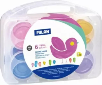 Acuarele Metal Finger MILAN 6 Culori cu Pigmenti Puternici 100 ml/Culoare Culori Pictura Acuarele Scoala Acuarele Pictura 