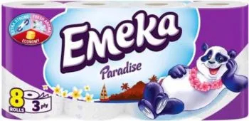 Hartie Igienica EMEKA Paradise in 3 Straturi 8 Role/Bax 135 Foi/Rola Latime 91 mm Parfum Floral
