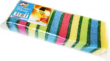 Set 10 Bureti Simpli OTI Clean 83x53x23 mm Multicolor Spuma Poliuretanica si Fibra Abraziva 
