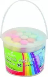 Set 20 Bucati Creta Rotunda Colorata Ecada Diametru 22.5 cm Ambalare Tip Galeata 