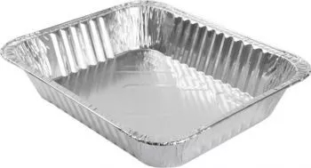 Set 3 Caserole din Aluminiu 215x147x43 mm 2 Portii Dreptunghiulare Caserola Aluminiu de Unica Folosinta 