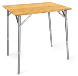 Masa de camping pliabila din bambus Navaris 65 x 50 cm Reglabila Bambus 51166.2 