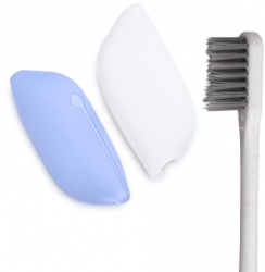 Set 2 Cutii pentru periuta de dinti Kwmobile Albastru/Alb Silicon 55030.01 