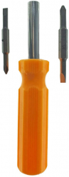Surubelnita 4in1 cu tija 118x11mm 2 capete drepte de 5 si 6 mm 2 capete cruce de 5 si 6 mm maner din plastic portocaliu 