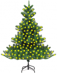 Brad artificial de Craciun Nordmann cu LED-uri verde 210 cm 
