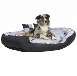 Perna reversibila si lavabila pt caini gri/negru 150x120x25 cm 