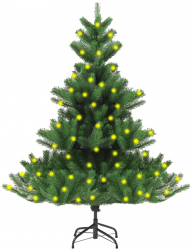 Brad artificial de Craciun Nordmann cu LED-uri verde 120 cm 