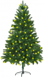Set brad de Craciun artificial cu LED-uri verde 180 cm 