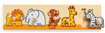 Djeco Puzzle cu buton Savana - Jucarie Educativa pentru copii 