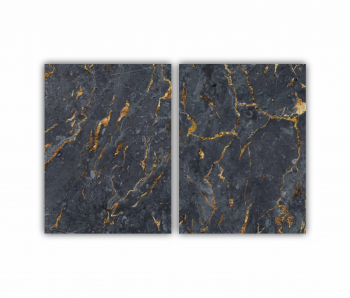 Set 2 Tablouri Multicanvas Black marble texture 0537 120X80 cm 
