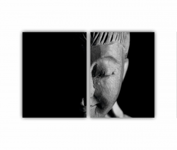 Set 2 Tablouri Multicanvas Buddha black and white 0140 180X120 cm 