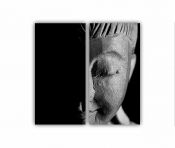 Set 2 Tablouri Multicanvas Buddha black and white 0140 80X80 cm 