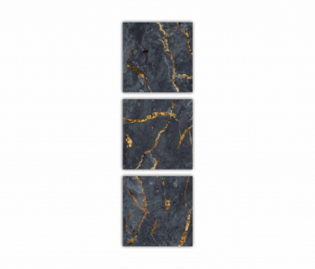 Set 3 Tablouri Multicanvas Black marble texture 0537 60X180 cm 