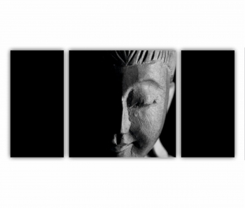 Set 3 Tablouri Multicanvas Buddha black and white 0140 120X60 cm 