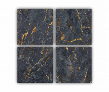 Set 4 Tablouri Multicanvas Black marble texture 0537 80X80 cm 