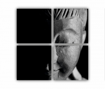 Set 4 Tablouri Multicanvas Buddha black and white 0140 80X80 cm 
