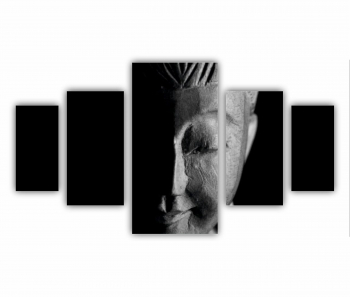 Set 5 Tablouri Multicanvas Buddha black and white 0140 200X120 cm 