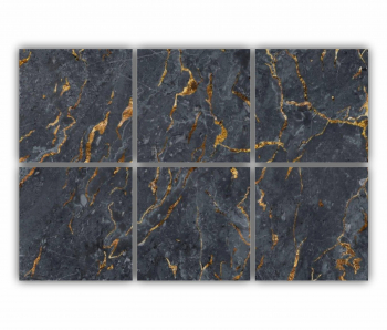 Set 6 Tablouri Multicanvas Black marble texture 0537 120X80 cm 