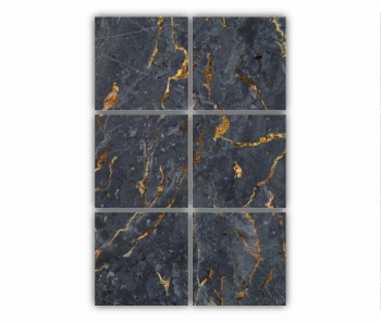 Set 6 Tablouri Multicanvas Black marble texture 0537 80X120 cm