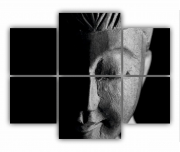 Set 6 Tablouri Multicanvas Buddha black and white 0140 100X80 cm 