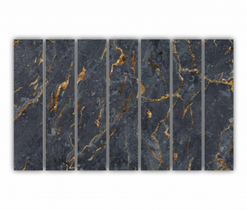 Set 7 Tablouri Multicanvas Black marble texture 0537 210X120 cm 
