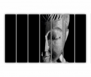 Set 7 Tablouri Multicanvas Buddha black and white 0140 210X120 cm 